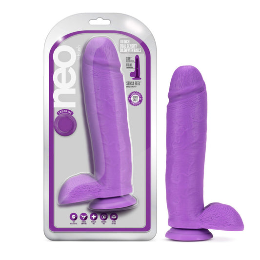 Neo 10" Dual Density Dildo Neon Purple | 819835027089 | Available at EroticWarehouse.com