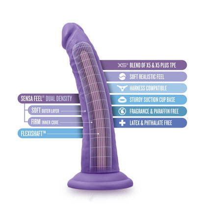 Au Naturel Bold Jack 7" Dildo Purple | 819835027287 | Available at EroticWarehouse.com