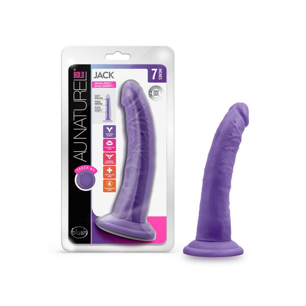 Au Naturel Bold Jack 7" Dildo Purple | 819835027287 | Available at EroticWarehouse.com
