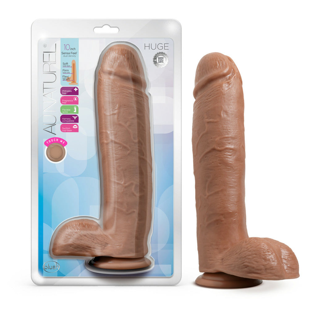 Au Naturel Huge 10" Dildo Mocha | 819835027386 | Available at EroticWarehouse.com