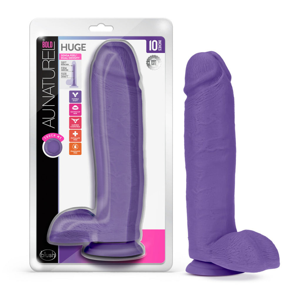 Au Naturel Bold Huge 10" Dildo Purple | 819835027409 | Available at EroticWarehouse.com