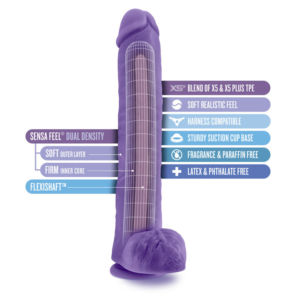 Au Naturel Bold Daddy 14" Dildo Purple | 819835027461 | Available at EroticWarehouse.com