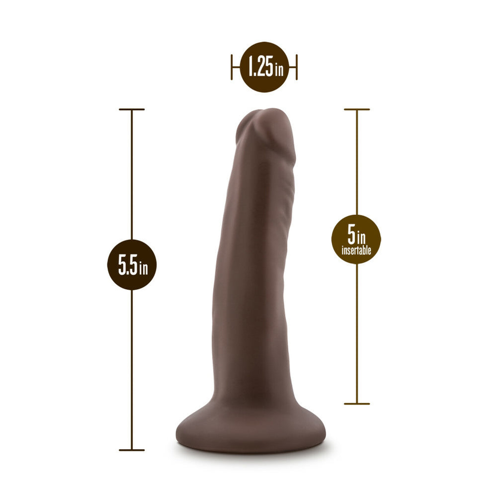Dr. Skin Plus 5" Posable Dildo Chocolate | 819835028413 | Available at EroticWarehouse.com