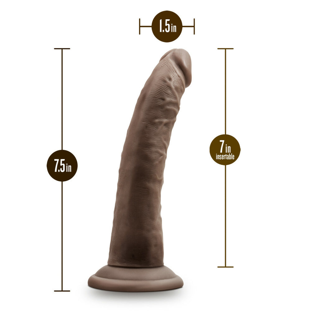 Dr. Skin Plus 7" Posable Dildo Chocolate | 819835028451 | Available at EroticWarehouse.com