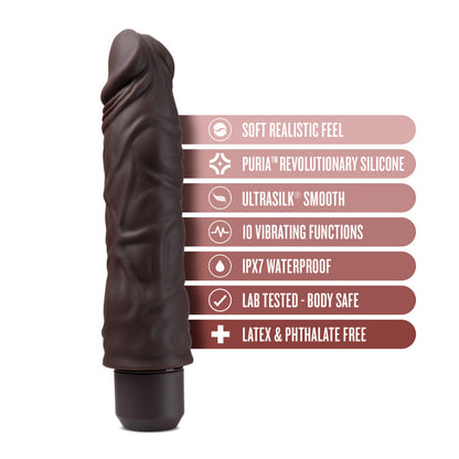 Dr. Skin Silicone Dr. David 8'' Vibrating Dildo Brown | 819835029014 | Available at EroticWarehouse.com