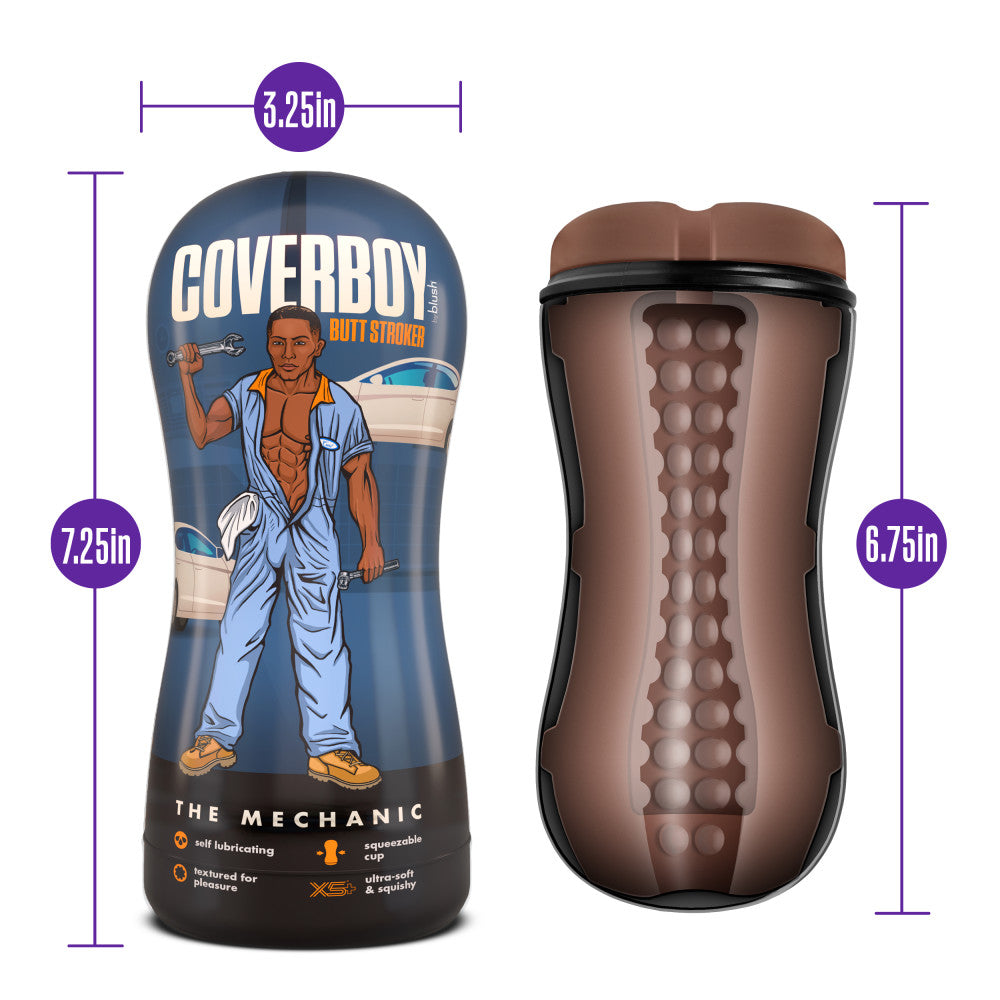Coverboy The Mechanic Self Lubricating Stroker Brown | 819835029168 | Available at EroticWarehouse.com
