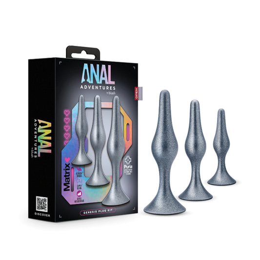 Anal Adventures Matrix Genesis Plug Kit Stellar Silver | 819835029663 | Available at EroticWarehouse.com