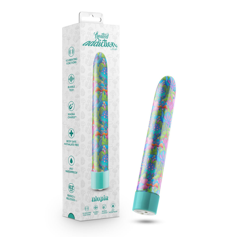 Limited Addiction Utopia 7" Rechargeable Vibe Aqua | 819835029922 | Available at EroticWarehouse.com