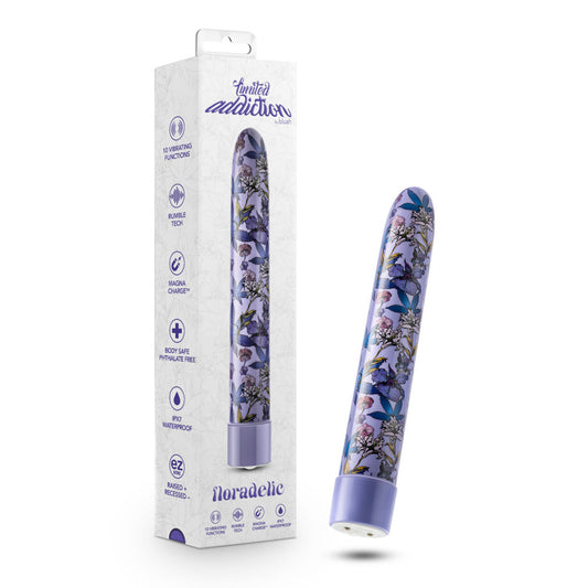 Limited Addiction Floradelic 7" Rechargeable Vibe Purple | 819835029939 | Available at EroticWarehouse.com