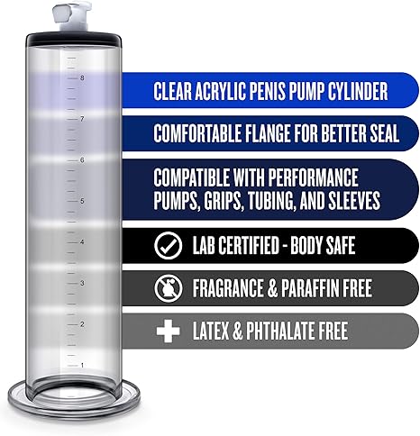 Performance Cylinder - 9 Inch X 1.75 Inch Penis Pump Cylinder – Clear | 853858007840 | Available at EroticWarehouse.com
