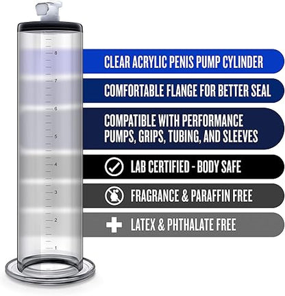 Performance Cylinder - 9 Inch X 1.75 Inch Penis Pump Cylinder – Clear | 853858007840 | Available at EroticWarehouse.com