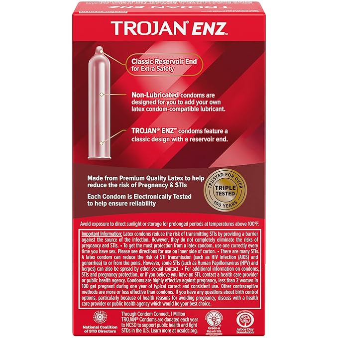 Trojan Enz Non-Lubricated Condoms - 3 Pack | 022600920502 | Available at EroticWarehouse.com