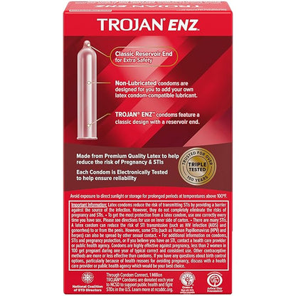 Trojan Enz Non-Lubricated Condoms - 3 Pack | 022600920502 | Available at EroticWarehouse.com