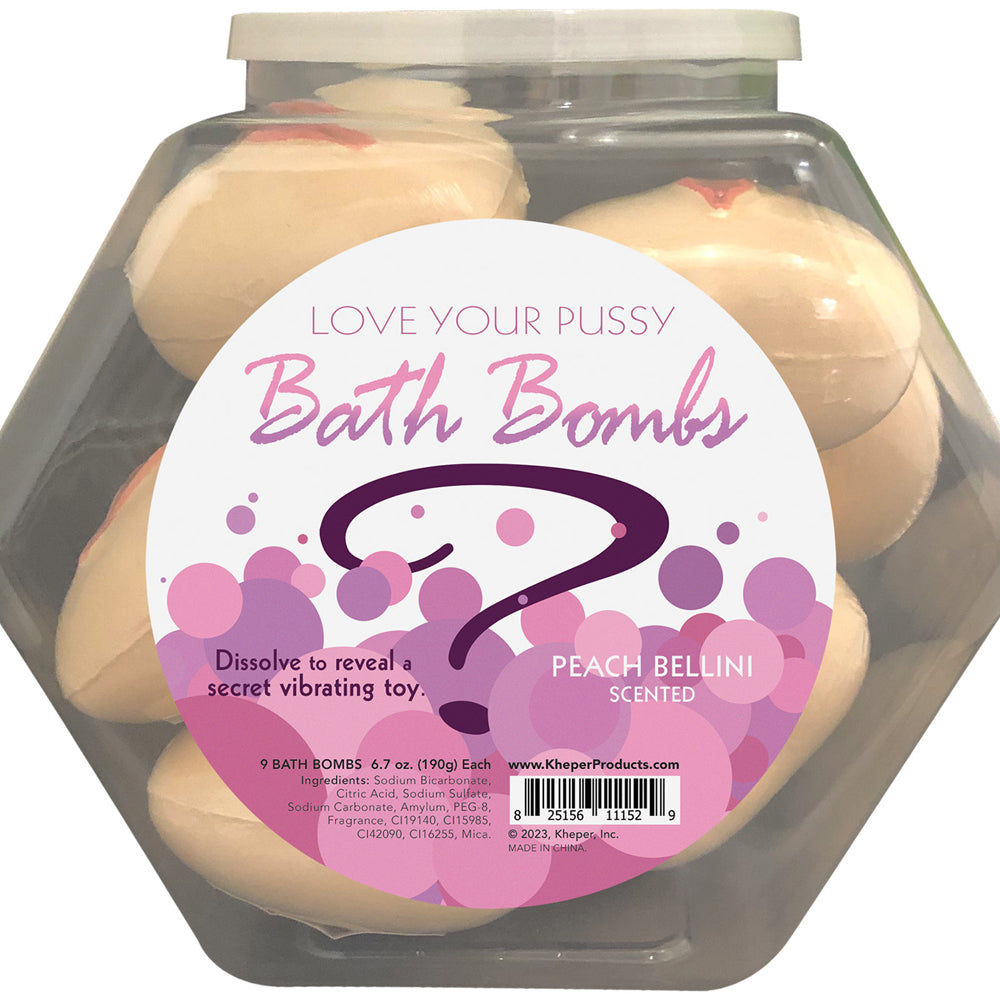 Love Your Pussy Bath Bomb Fishbowl 9 Pcs | 825156111529 | Available at EroticWarehouse.com