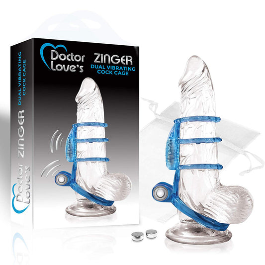 Zinger Dual Vibrating Cock Cage | 831868006114 | Available at EroticWarehouse.com