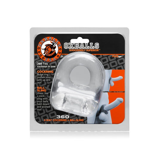 360 Cock Ring & Ball Sling Clear | 840215118851 | Available at EroticWarehouse.com