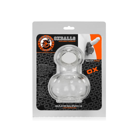 Sacksling 2 Ball Bag Clear | 840215118929 | Available at EroticWarehouse.com