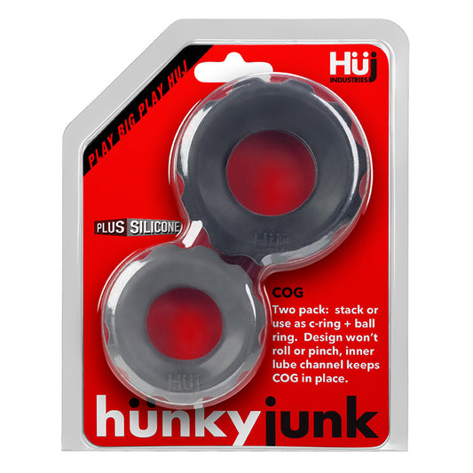 Cog 2-Size C-Rings By Hunkyjunk Tar/Stone | 840215119681 | Available at EroticWarehouse.com