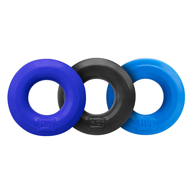 Huj3 C-Ring 3-Pack By Hunkyjunk Blue/Multi | 840215120069 | Available at EroticWarehouse.com