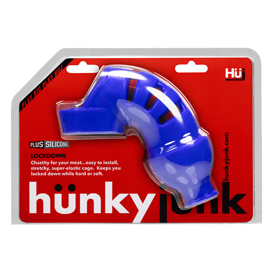 Lockdown Cage Chastity By Hunkyjunk Cobalt | 840215120090 | Available at EroticWarehouse.com
