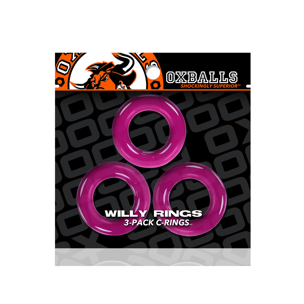 Willy Rings 3-Pack Cockrings Hot Pink | 840215120304 | Available at EroticWarehouse.com