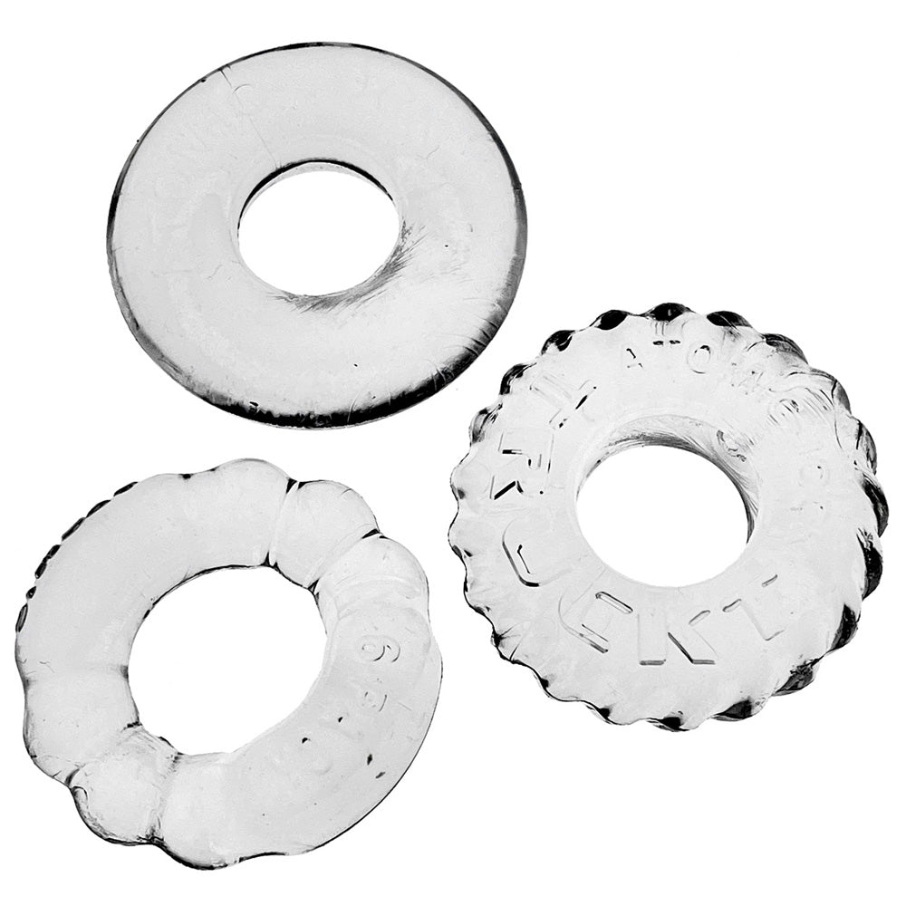 Bonemaker 3-Pack Cockring Kit Clear | 840215121691 | Available at EroticWarehouse.com