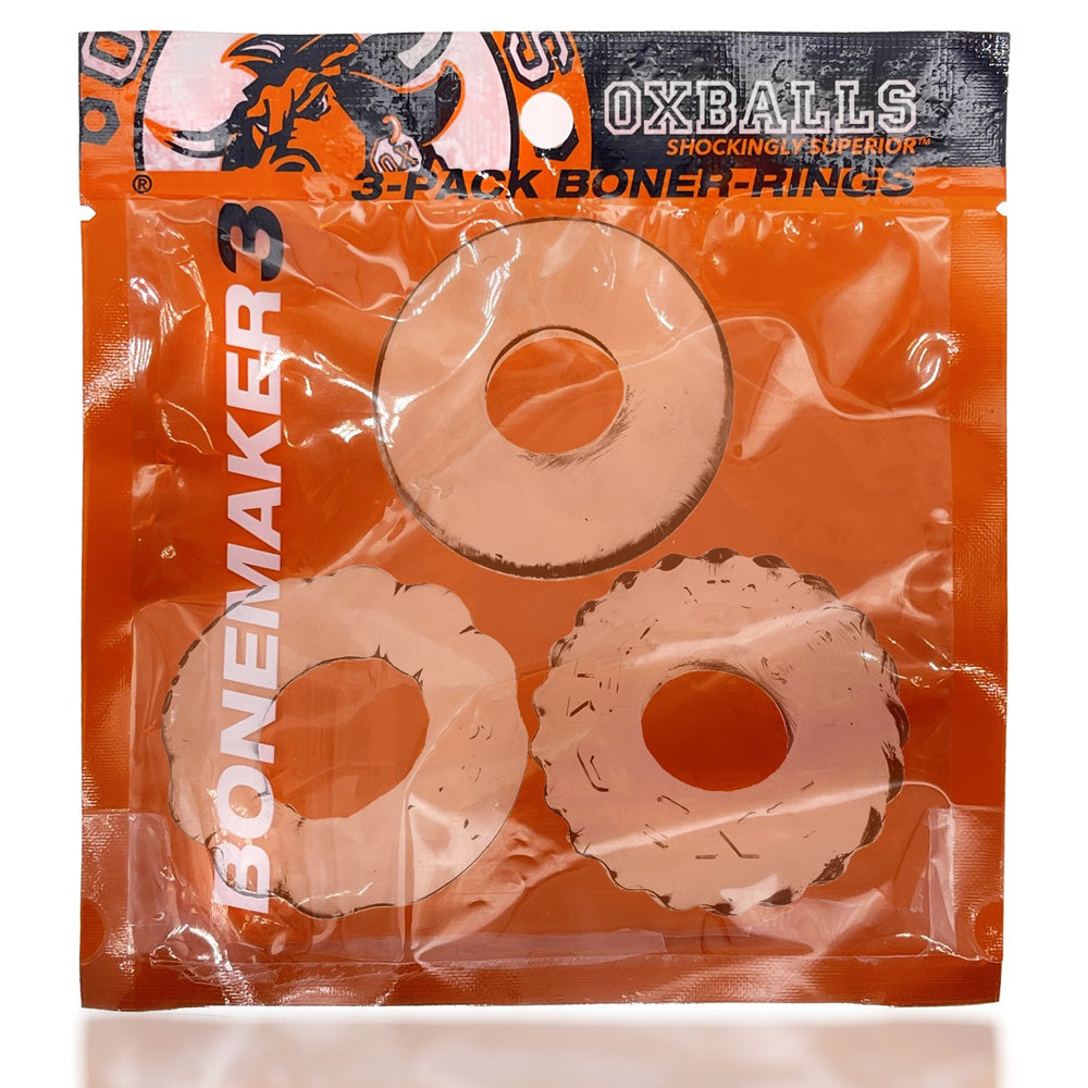 Bonemaker 3-Pack Cockring Kit Clear | 840215121691 | Available at EroticWarehouse.com