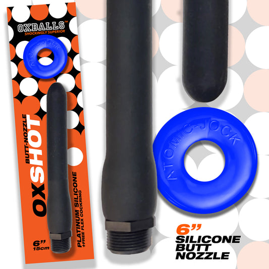Oxshot Butt-Nozzle Shower Hose 6 Inch + Flex Cockring | 840215122391 | Available at EroticWarehouse.com