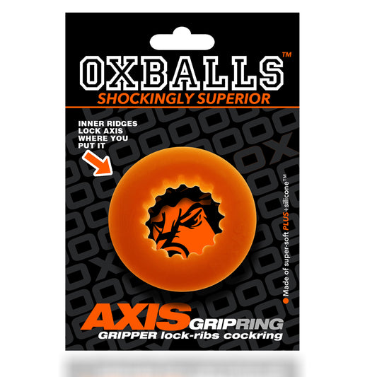 Axis Rib Griphold Cockring Orange Ice | 840215122483 | Available at EroticWarehouse.com