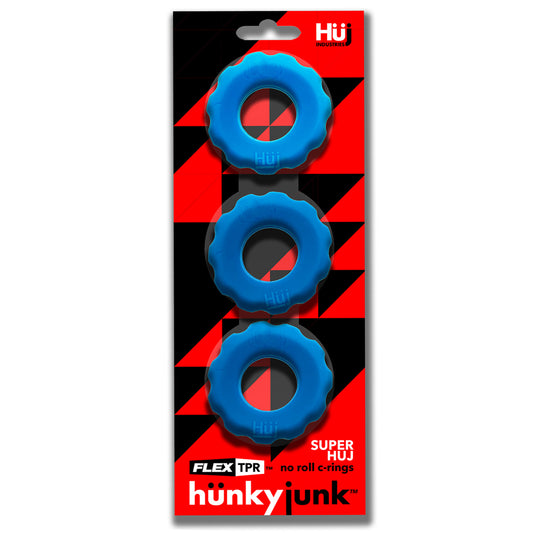 Super Huj 3-Pack Cockrings Teal Ice | 840215123121 | Available at EroticWarehouse.com
