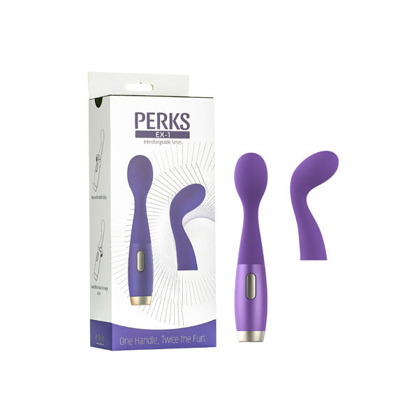 Perks Series Ex-1 G-Spot Vibrator And Clitoral Stimulating Wand Purple | 843390100086 | Available at EroticWarehouse.com