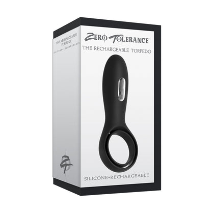 The Rechargeable Torpedo Black Vibrating Ring | 844477011813 | Available at EroticWarehouse.com
