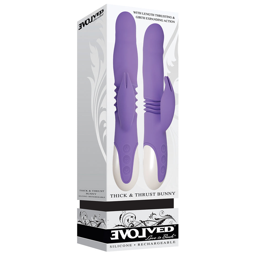 Thick & Thrust Bunny Purple Rabbit Vibrator | 844477012872 | Available at EroticWarehouse.com