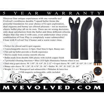 Four Play Black/Rose Gold | 844477015613 | Available at EroticWarehouse.com