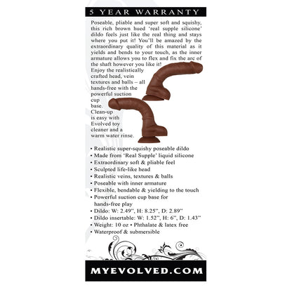 Real Supple Silicone Poseable Dark 8.25" | 844477016191 | Available at EroticWarehouse.com