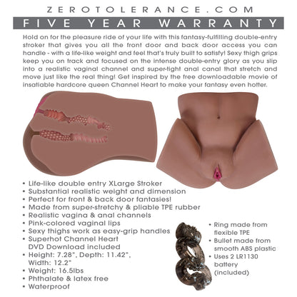 Channel Heart Realistic Body Stroker With Movie Download | 844477017983 | Available at EroticWarehouse.com