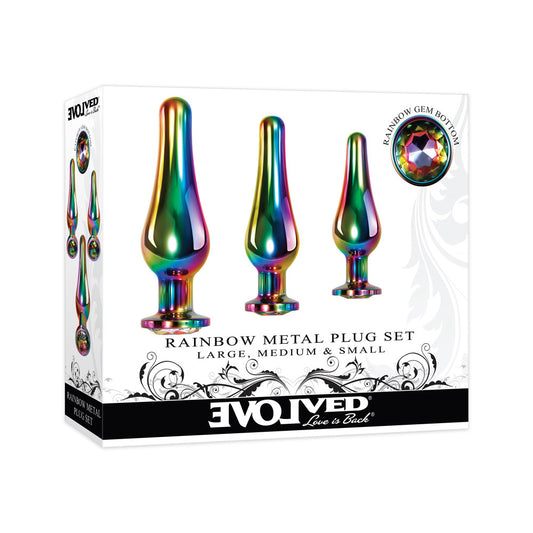 Rainbow Metal Plug Set | 844477018539 | Available at EroticWarehouse.com
