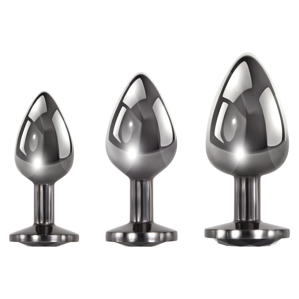 Black Gem Anal Plug Set | 844477018577 | Available at EroticWarehouse.com