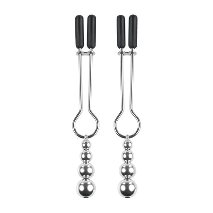 Beaded Nipple Clamps Silver | 844477023557 | Available at EroticWarehouse.com