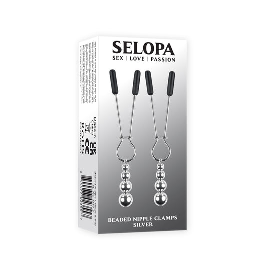 Beaded Nipple Clamps Silver | 844477023557 | Available at EroticWarehouse.com