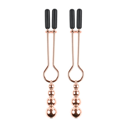 Beaded Nipple Clamps Rose Gold | 844477023564 | Available at EroticWarehouse.com