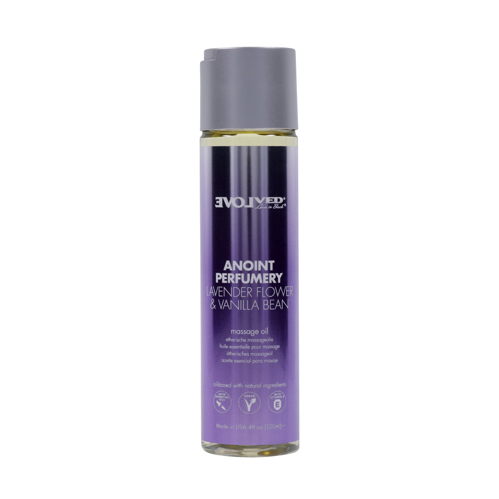 Anoint Perfumery Lavender Flower & Vanilla Bean Massage Oil 4 oz. | 844477024431 | Available at EroticWarehouse.com