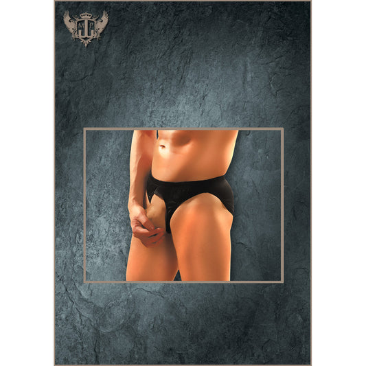 Nylon Spandex Pouchless Brief Black One Size | 845830041522 | Available at EroticWarehouse.com