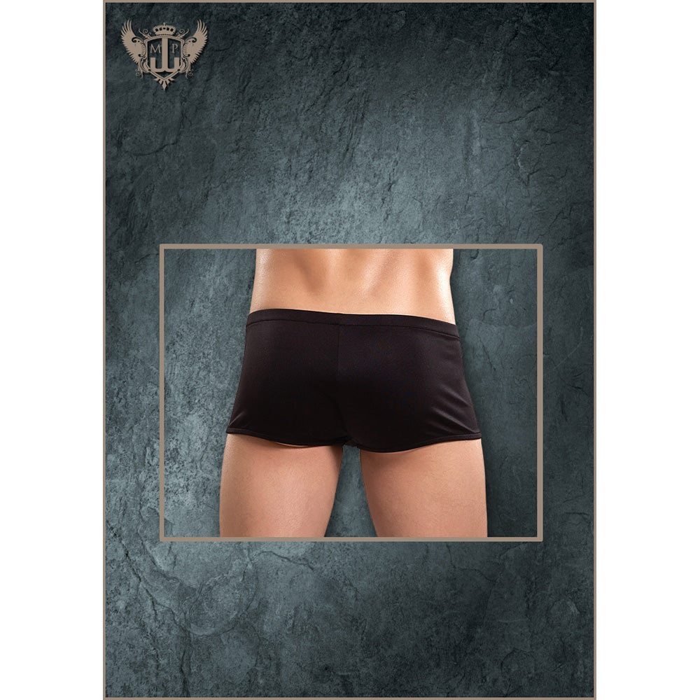 Nylon Spandex Zipper Short Black S/M | 845830048675 | Available at EroticWarehouse.com