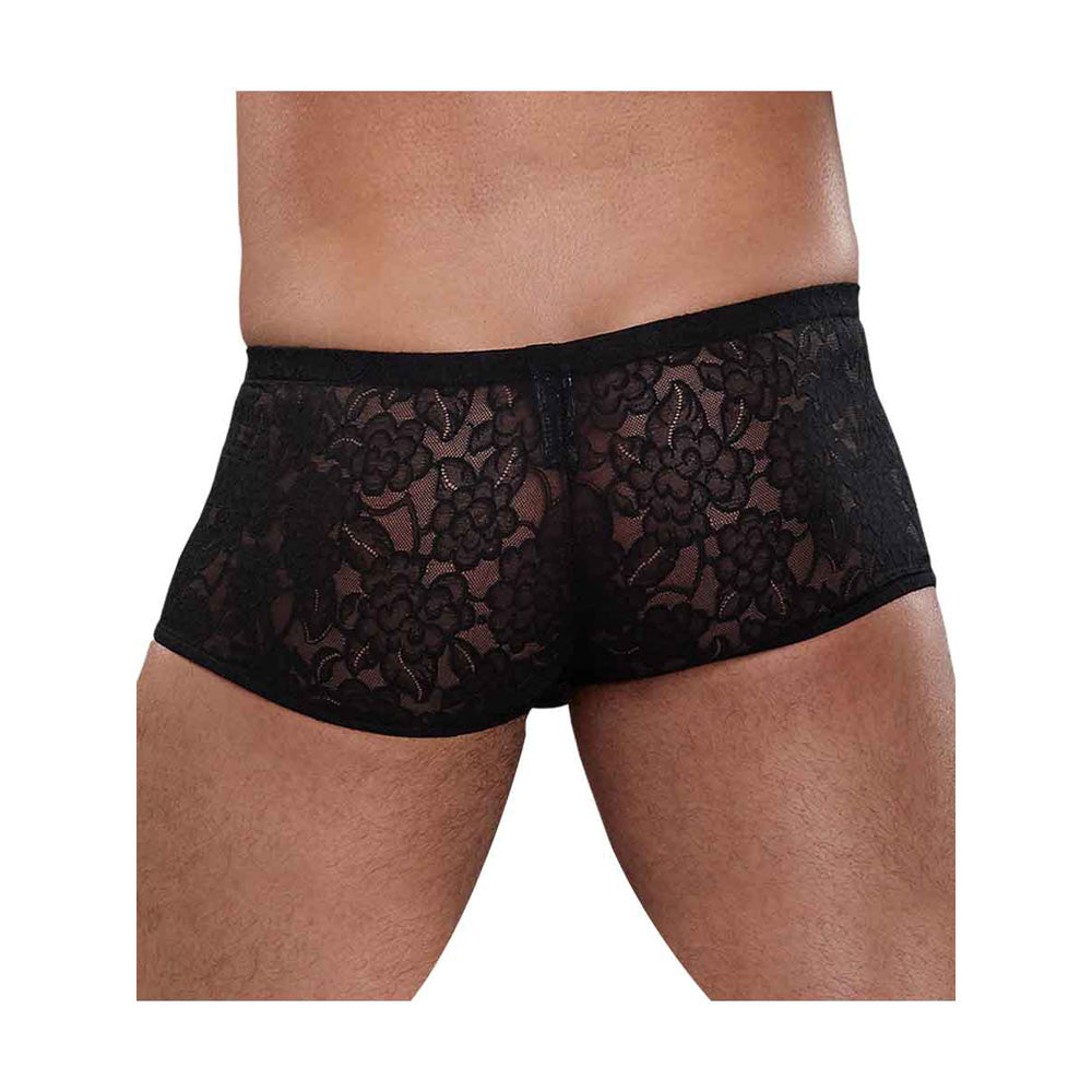Stretch Lace Mini Short Black S | 845830054249 | Available at EroticWarehouse.com