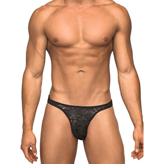 Stretch Lace Bong Thong Black L/Xl | 845830054416 | Available at EroticWarehouse.com
