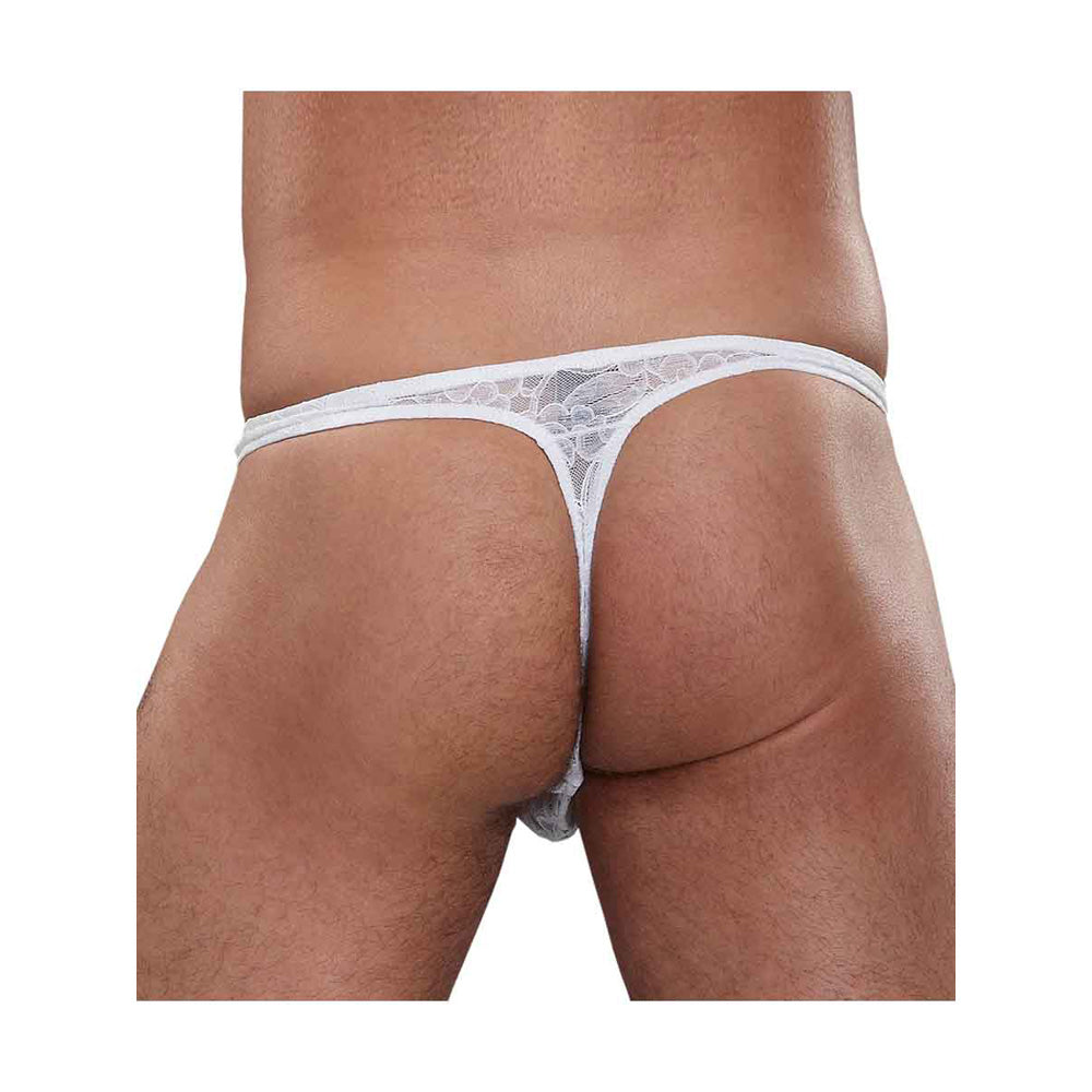 Stretch Lace Bong Thong White S/M | 845830054423 | Available at EroticWarehouse.com