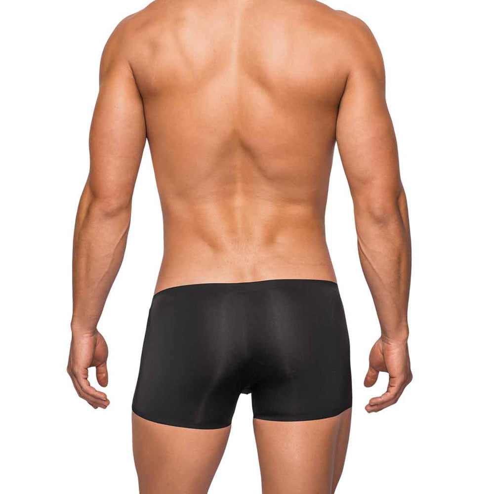 Seamless Sleek Short W/Sheer Pouch Black S | 845830073400 | Available at EroticWarehouse.com