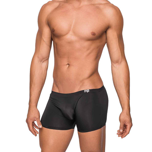 Seamless Sleek Short W/Sheer Pouch Black S | 845830073400 | Available at EroticWarehouse.com
