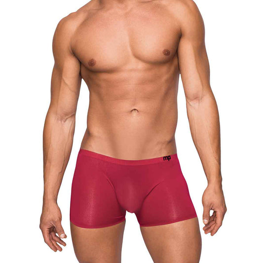 Seamless Sleek Short W/Sheer Pouch Wine L | 845830073455 | Available at EroticWarehouse.com